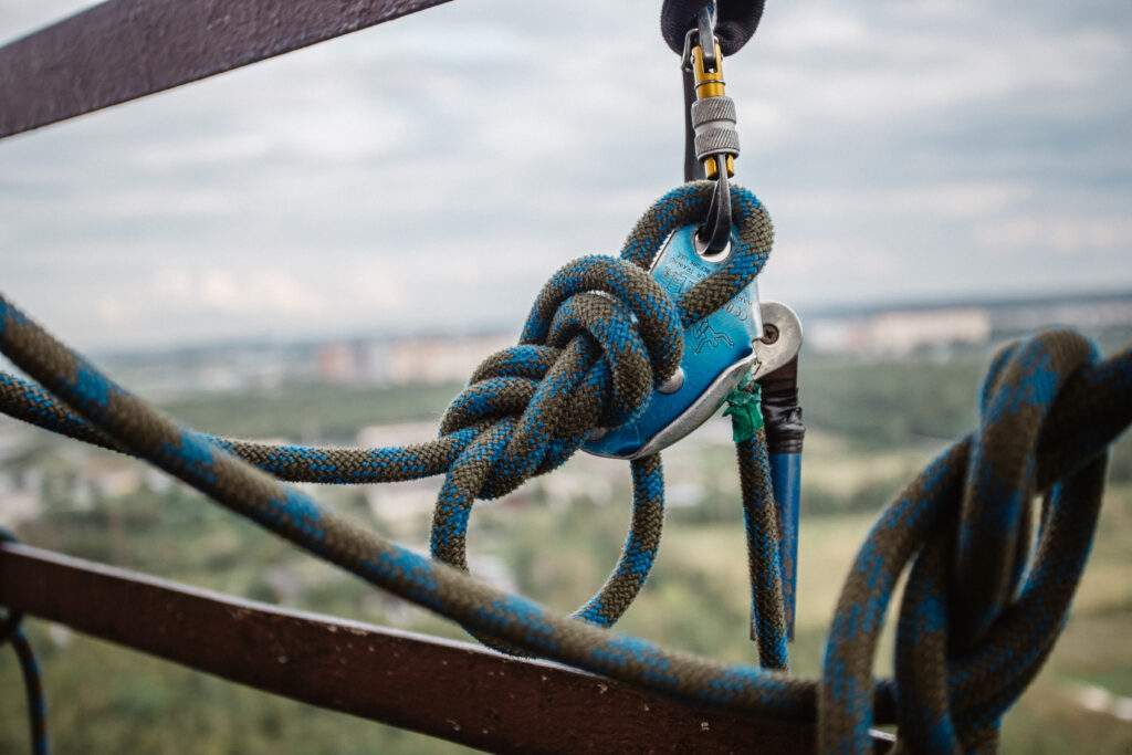Lina do skoku na bungee.